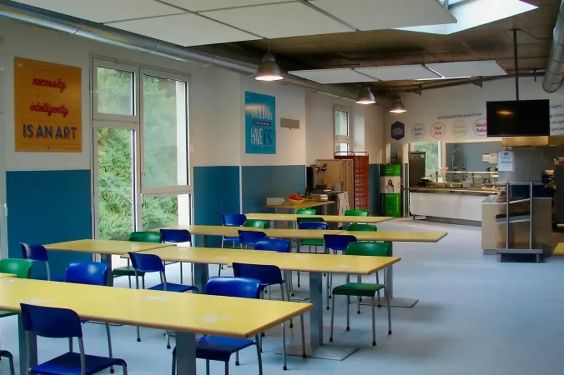 Middle and High School students have a self-service style lunchroom. 