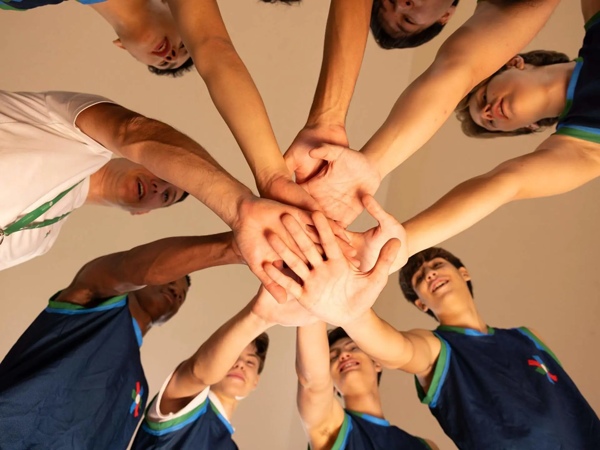 RIS student hand-stack in an athletics lesson
